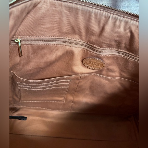 Fossil Black and Brown Textured Tote Handbag - Picture 6 of 9